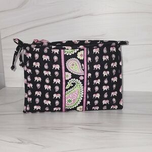 Vera Bradley Pink Elephant Large Cosmetic Bag